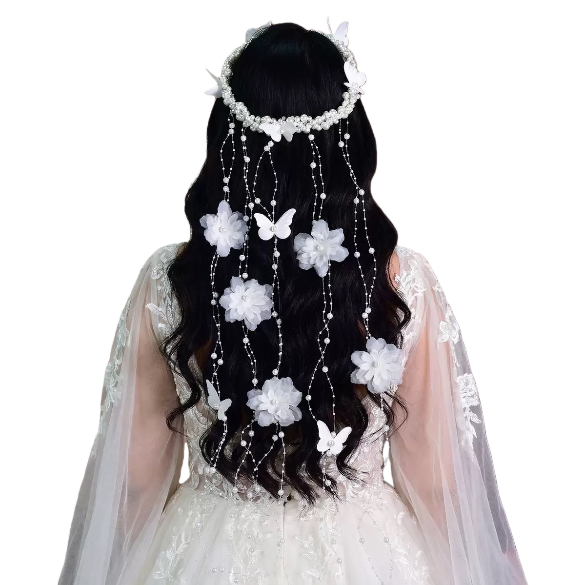 أزهار لؤلؤة بيضاء، شعر العروس Item Picture