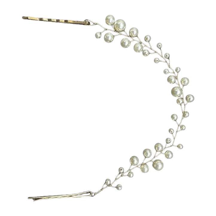 The golden pearl hairpin decoration is an elegant and stylish headwear for ladies, versatile and fashionable Item Picture