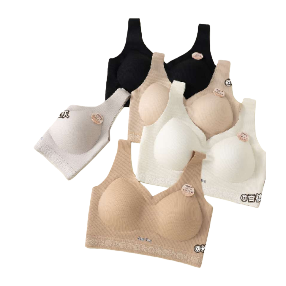 Multi-color, frameless, comfortable bra, soft, breathable and seamless underwear, women's underwear set, versatile Item Picture