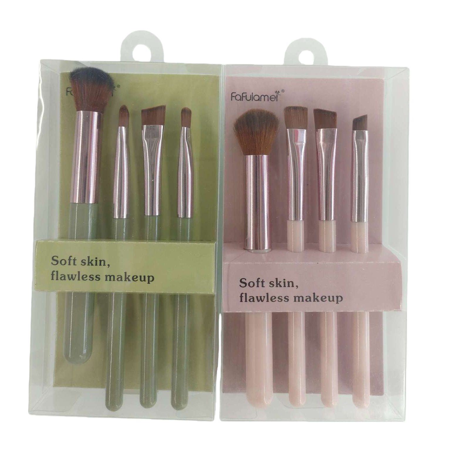 Juego de pinceles de maquillaje multicolor verde rosa paquete de larga duración multifunción herramientas de maquillaje portafolio Item Picture