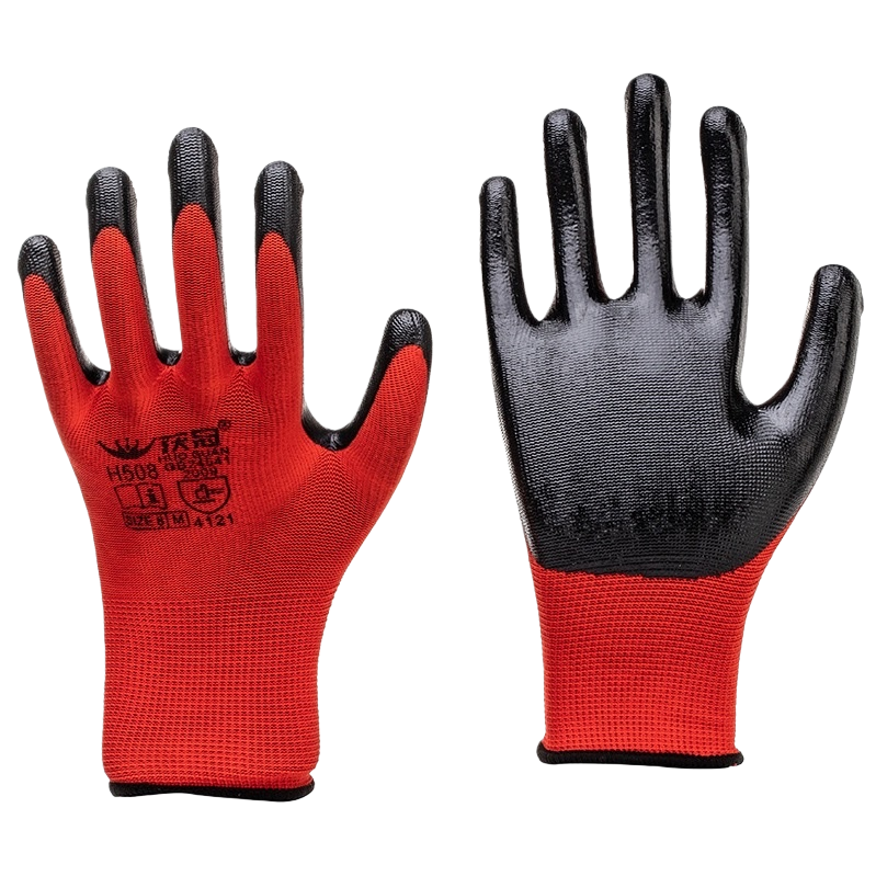 Guantes resistentes al corte resistentes a la abrasión multifuncionales rojo y negro de color guantes protectores de protección laboral duraderos y flexibles para trabajos industriales aplicables - 5