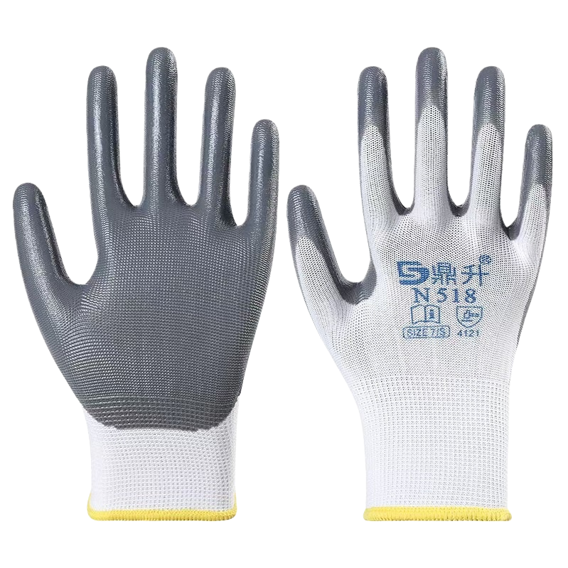 Guantes antideslizantes resistentes y duraderos guantes de trabajo de protección laboral guantes protectores transpirables grises gruesos guantes resistentes al aceite a prueba de aceite y polvo - 5
