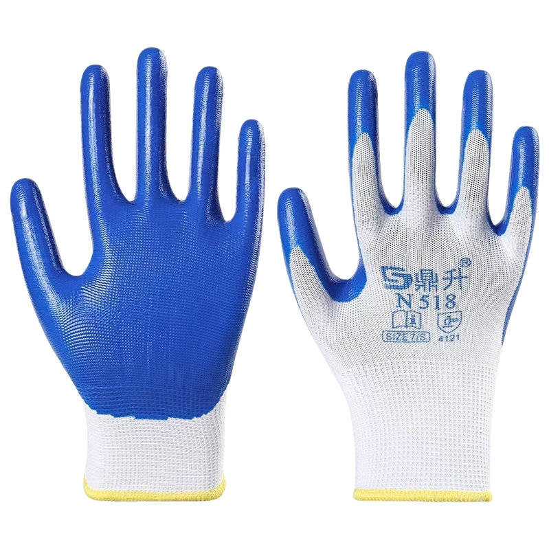 Guantes de protección azul transpirable y resistente al desgaste adecuado para la limpieza industrial del hogar a prueba de aceite impermeable duradero y cómodo - 5