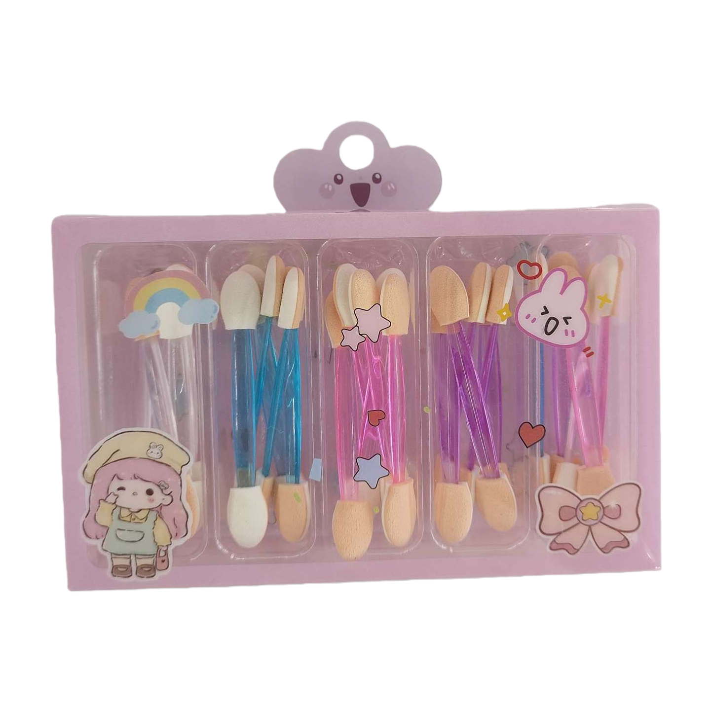 Pink packaging box of cotton swabs, soft, delicate, portable beauty products and skin care tools Item Picture