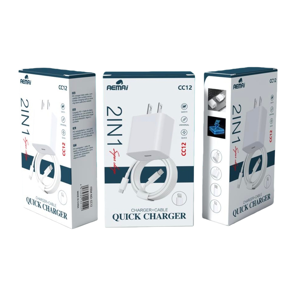 The multi-functional white charger packaging box is a portable storage box that is suitable for various charging devices. It features a simple design for organizing and storing Item Picture