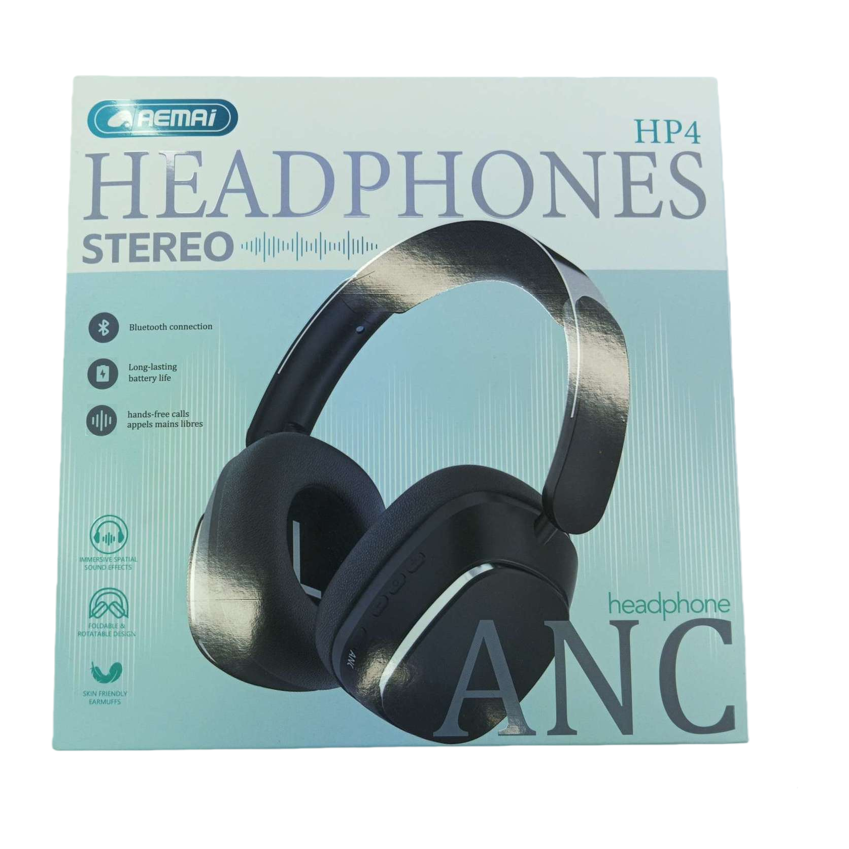 High-quality black over-ear earphone packaging box, portable and durable storage box, compatible with multiple styles, simple and fashionable design Item Picture