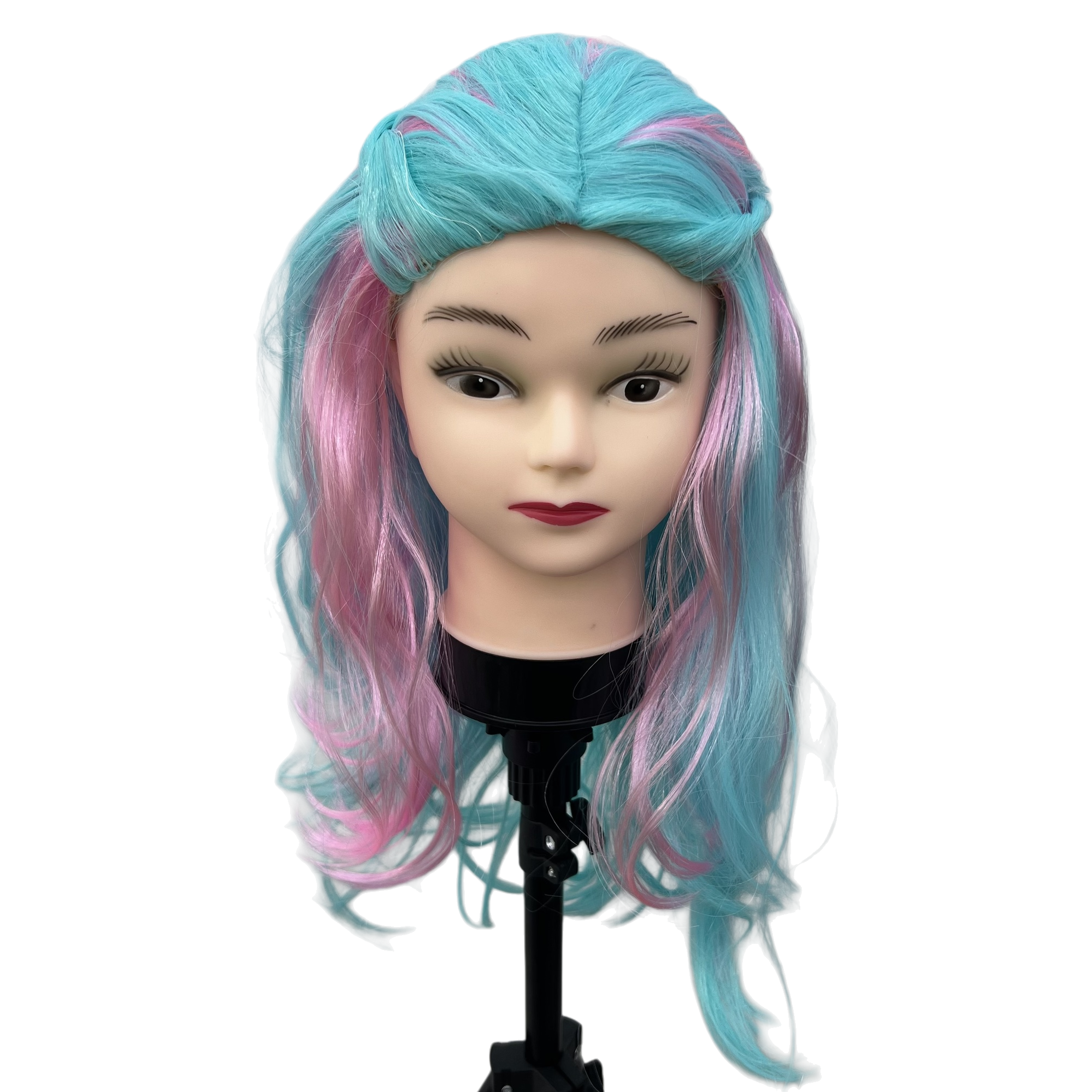 Colorful wig models, adult and children's hairstyle display models, colorful hairstyle simulation hair models, styling practice tools Item Picture