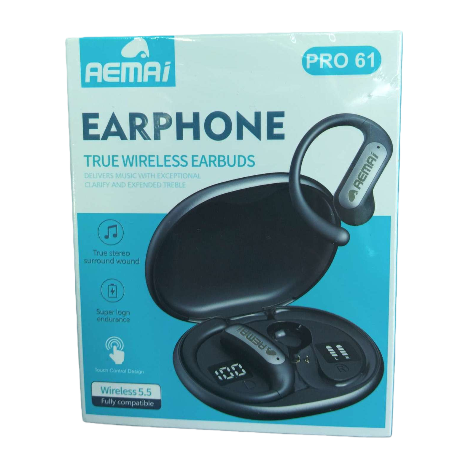 Fashionable blue and white earphone storage box, portable earphone packaging box, storage bag, earphone protection box, organizing box Item Picture