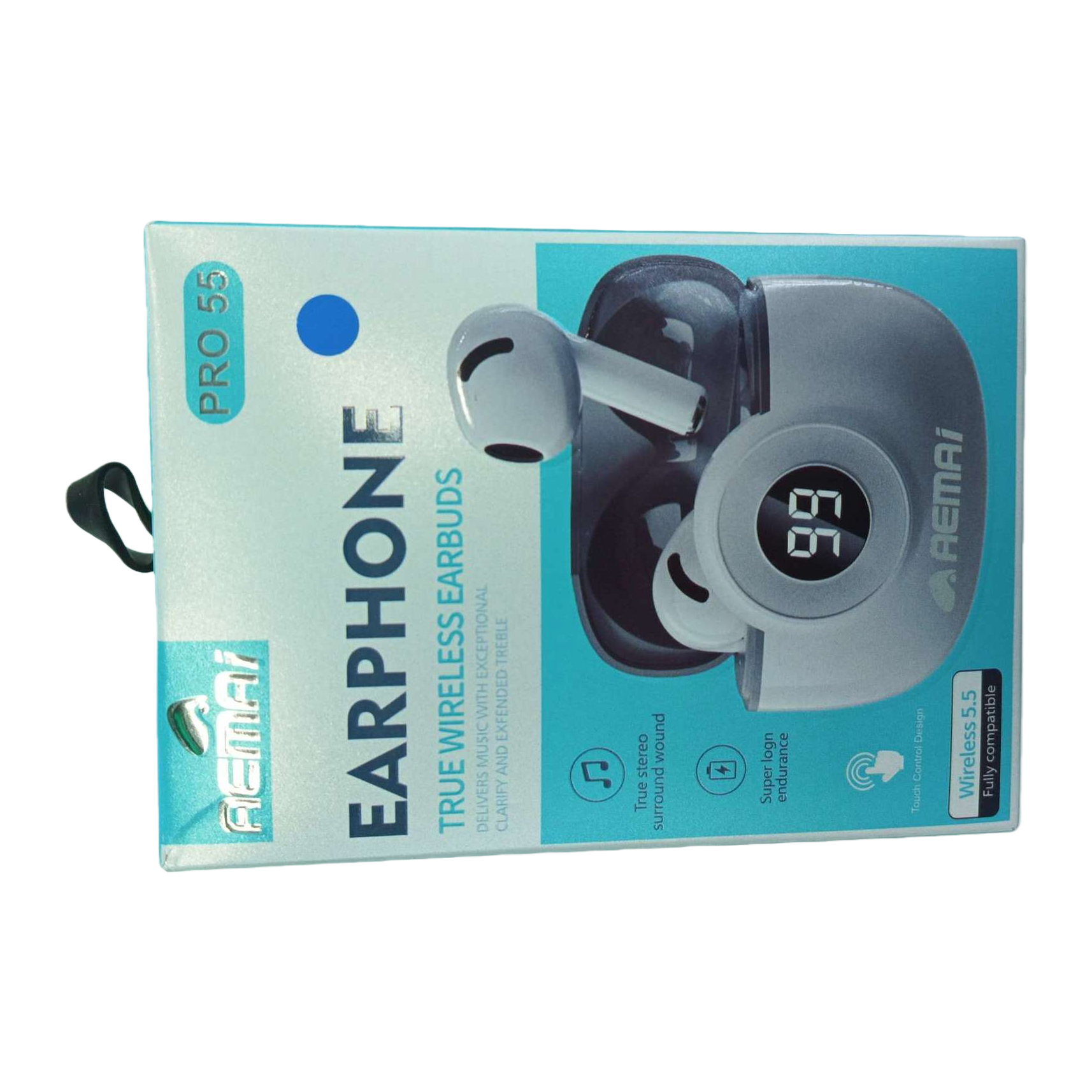 Fashionable blue and white packaging box headphones, high-definition stereo portable music headphones with microphone, suitable for mobile phones and computers Item Picture