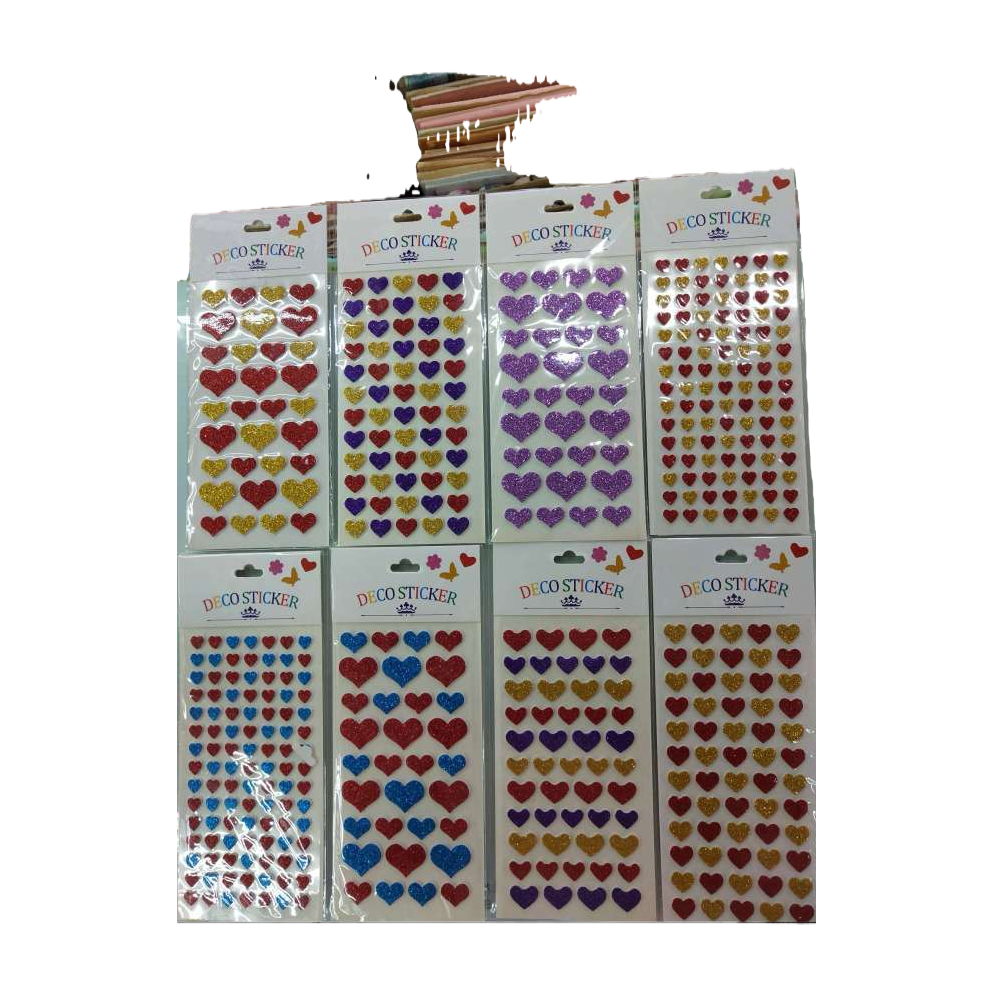 ملصقات ملونة ملونة على شكل قلب مزخرفة بملصقات خلاقة من نوع Dy ملونة Item Picture