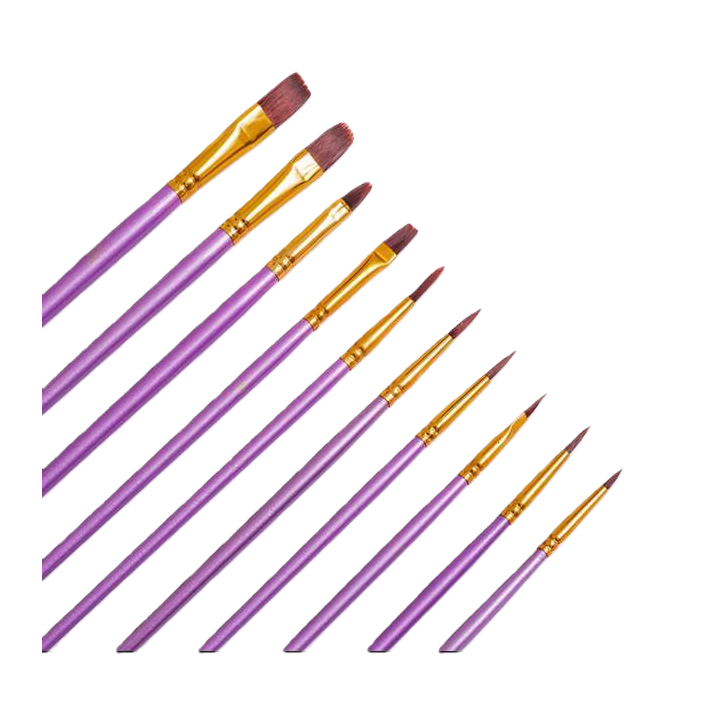 Purple handle and golden metal band drawing pen, delicate and soft, professional drawing tool Item Picture