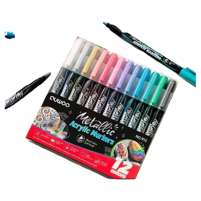 Colorful metal acrylic marker pen set, creative painting diary, writing art supplies gift box Item Picture