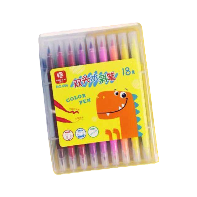 Colorful watercolor pen storage box, portable children's painting supplies, student colored pen box, creative stationery storage bag Item Picture