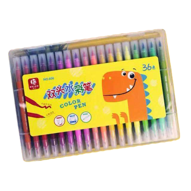 Colorful watercolor pen storage box, portable children's drawing tools, student-specific colorful pen box storage bag Item Picture