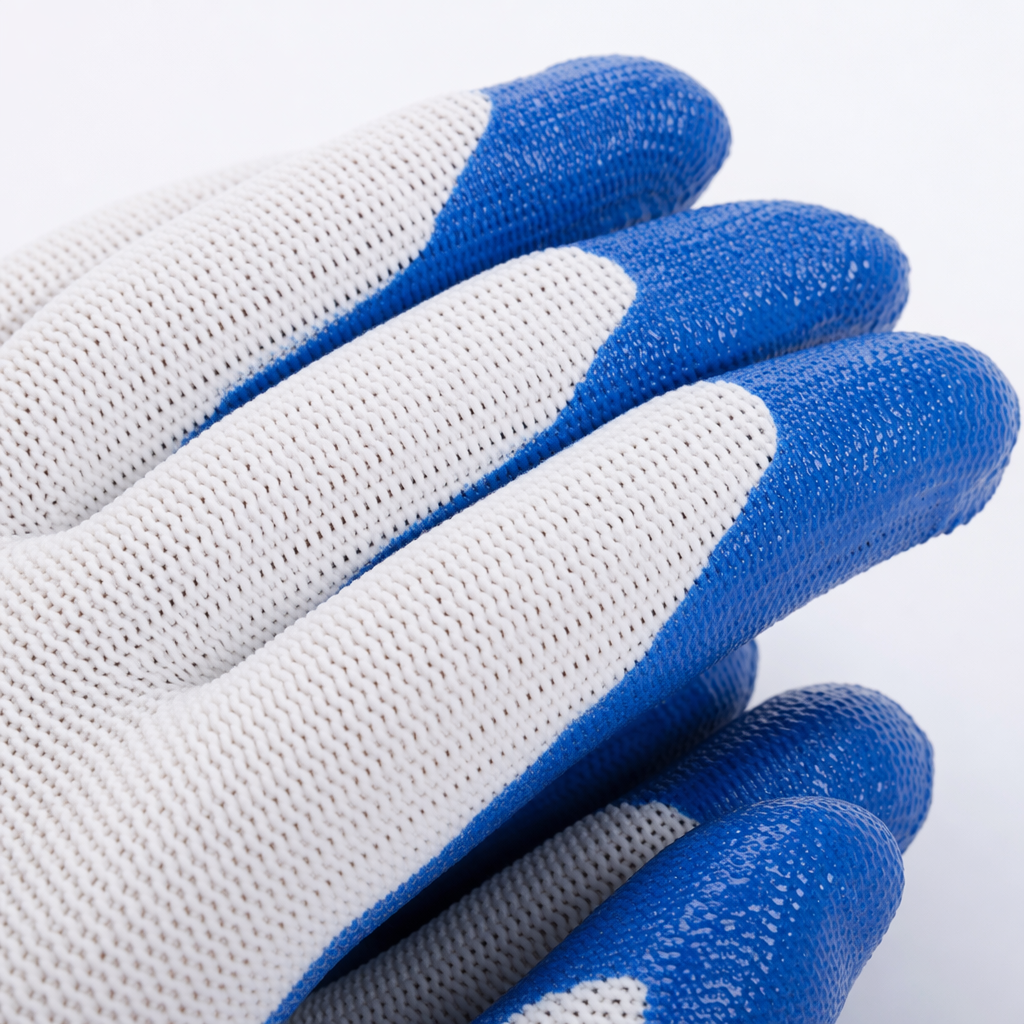 Guantes de protección azul y blanco transpirables resistentes al corte de trabajo guantes de protección de manos resistentes al desgaste suministros de protección laboral - 4