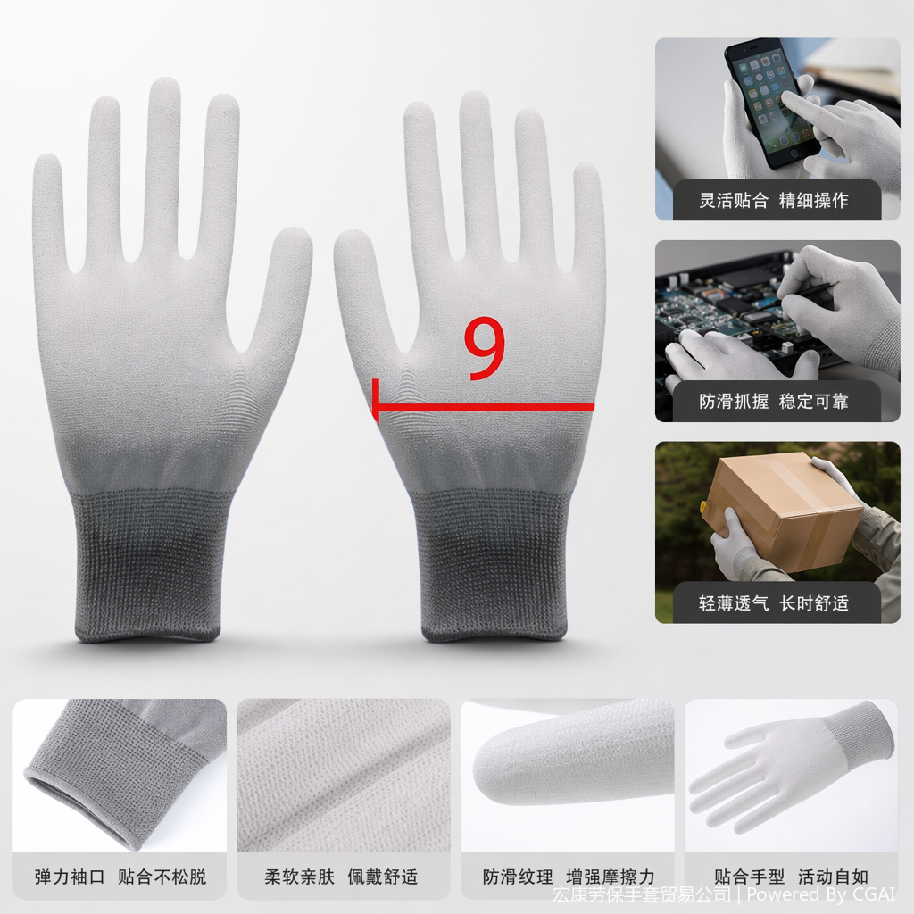 Guantes de nylon blancos antideslizantes resistentes al desgaste guantes de trabajo de protección de protección laboral respirables y duraderos a prueba de polvo a prueba de aceite a prueba de aceite guantes resistentes al desgaste
