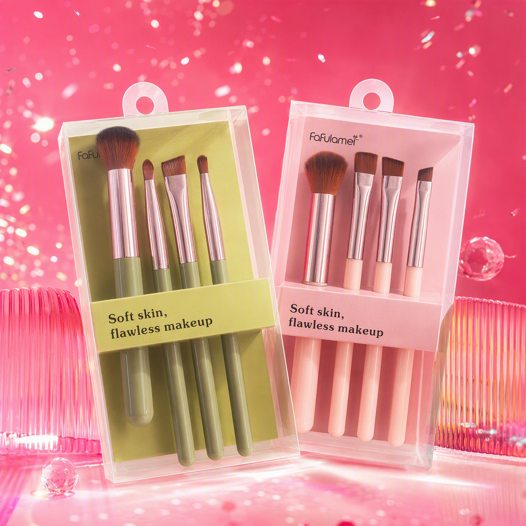 Juego de pinceles de maquillaje multicolor verde rosa paquete de larga duración multifunción herramientas de maquillaje portafolio Specification image