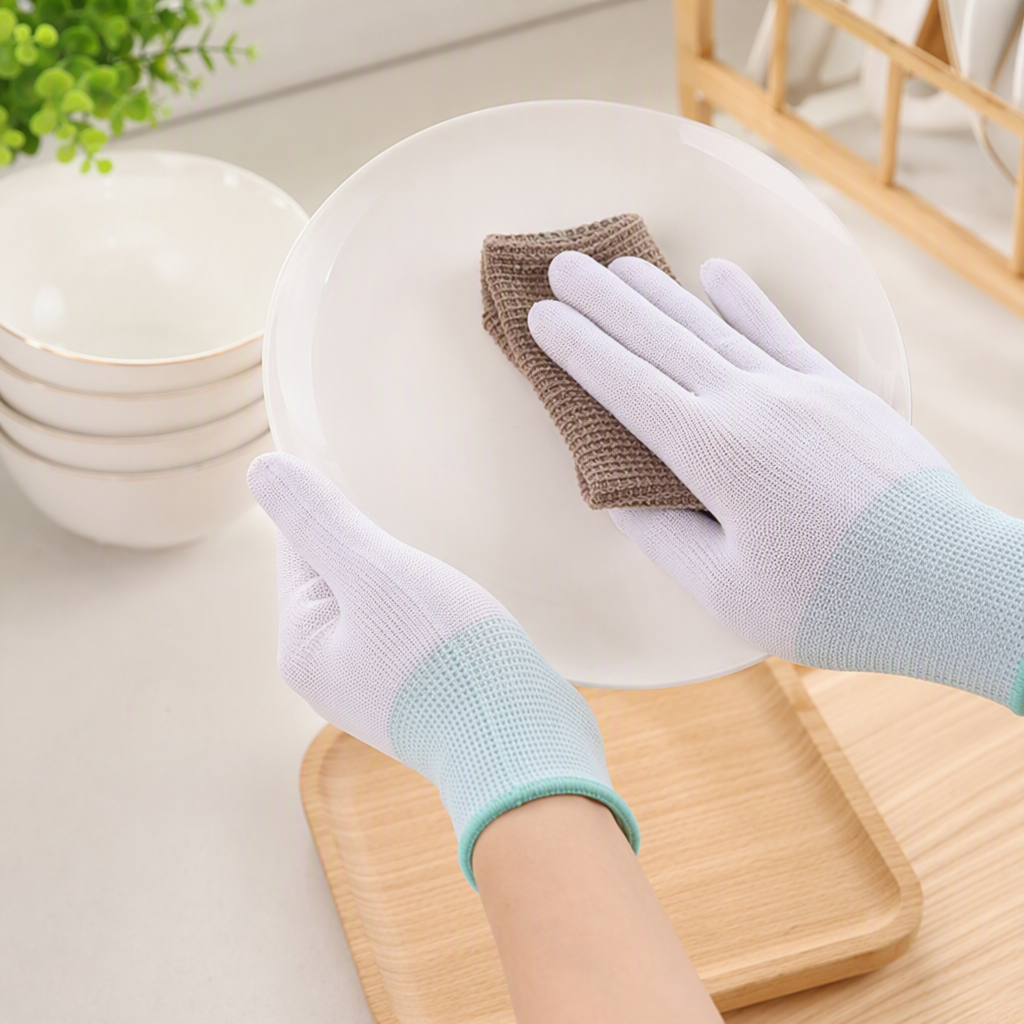 Guantes blancos suaves transpirables antideslizantes resistentes al desgaste múltiples escenas de trabajo suministros de protección laboral cómodos para las manos - 2