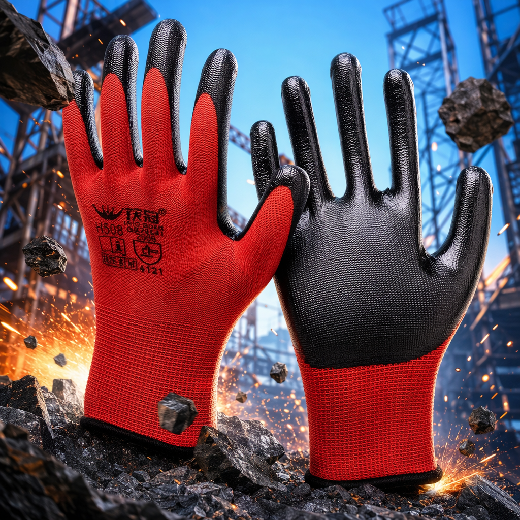 Guantes resistentes al corte resistentes a la abrasión multifuncionales rojo y negro de color guantes protectores de protección laboral duraderos y flexibles para trabajos industriales aplicables - 3