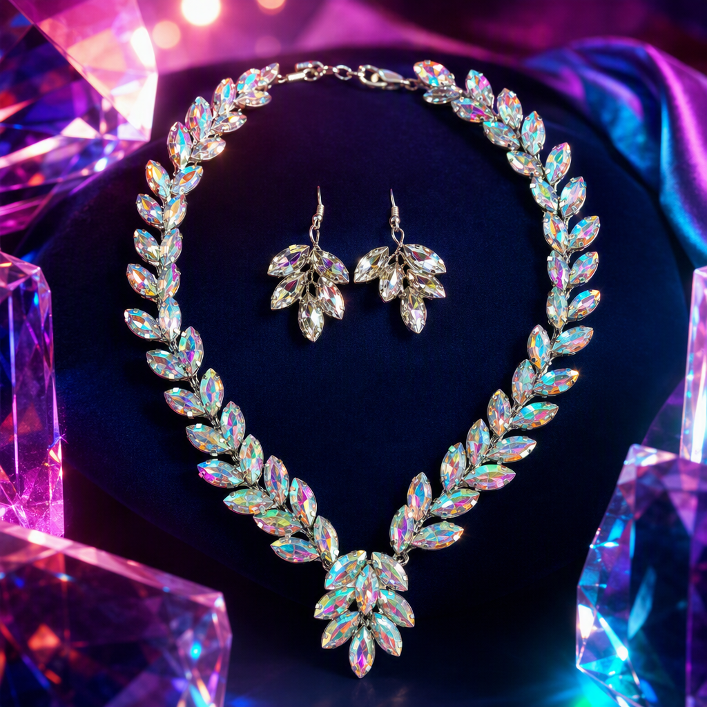 Color blade decorativo collar pendientes set Specification image