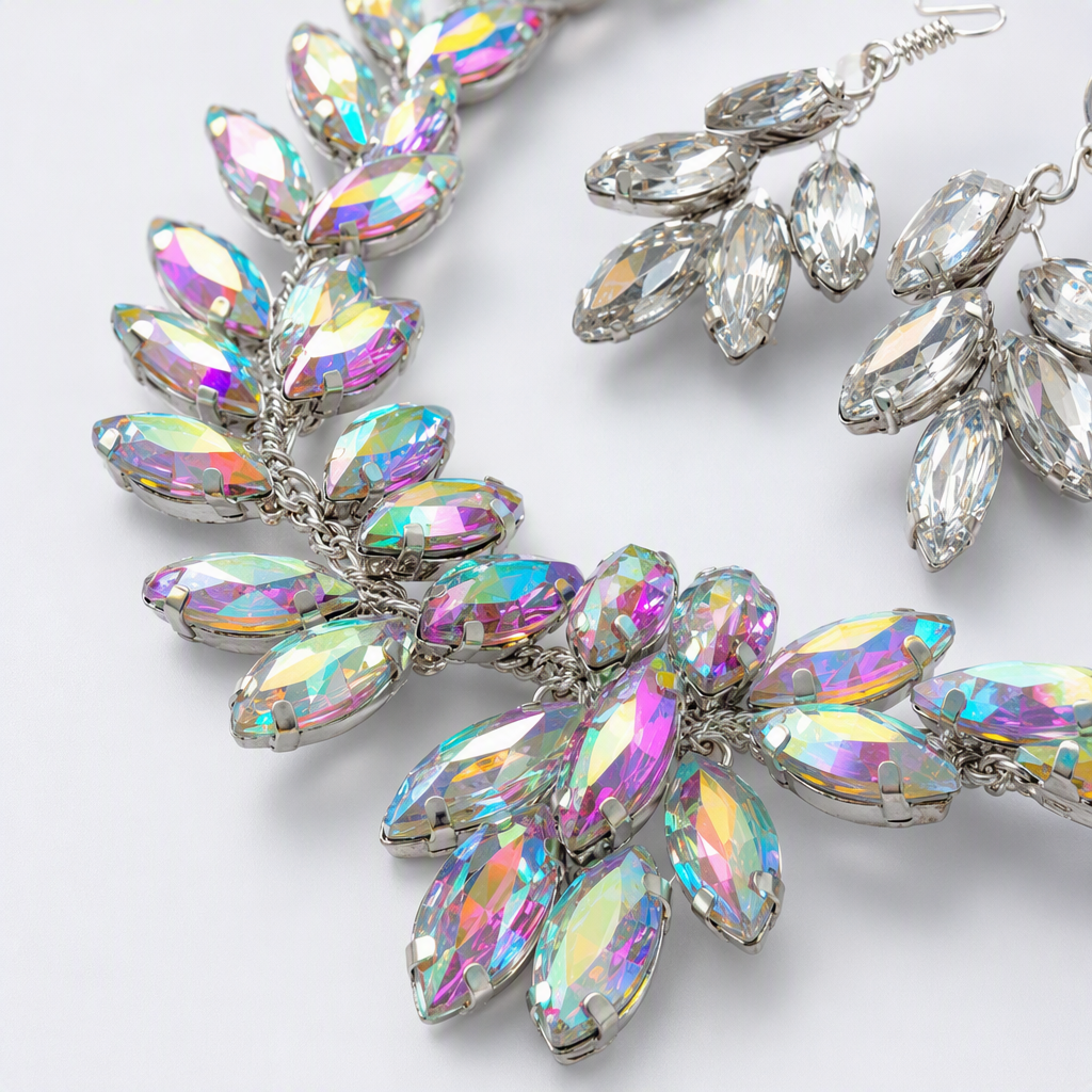 Color blade decorativo collar pendientes set Application Scenario