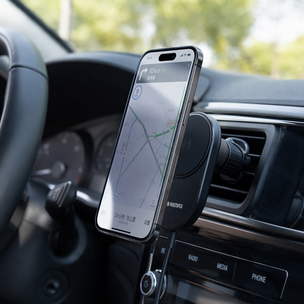 The magnetic car phone stand and multi-functional navigation stand in the light blue packaging box are convenient for car installation details Picture