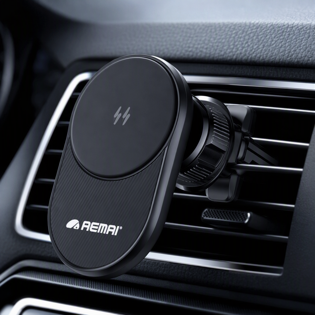 The magnetic car phone stand and multi-functional navigation stand in the light blue packaging box are convenient for car installation Application Scenario