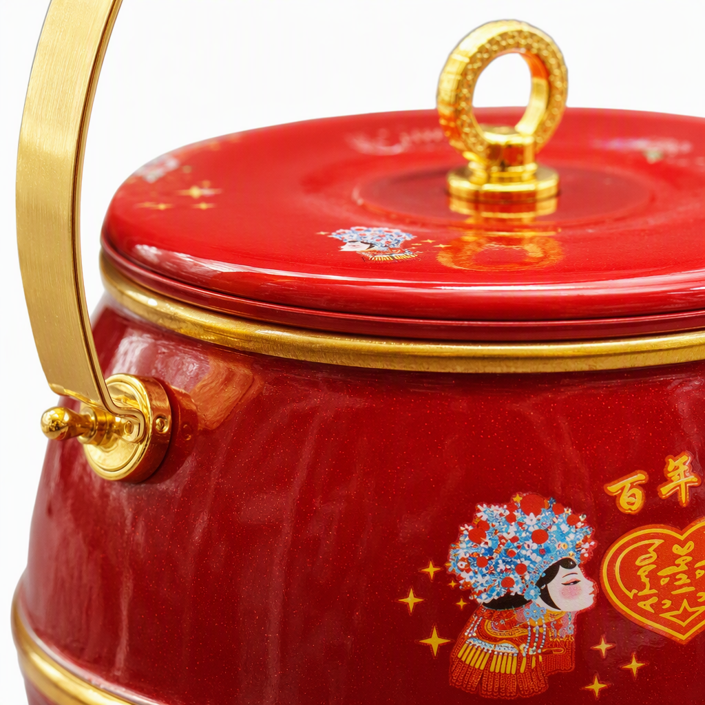 Cesta roja caja de regalo paquete portátil regalo de vacaciones cálido y práctico año nuevo decoración festiva Application Scenario