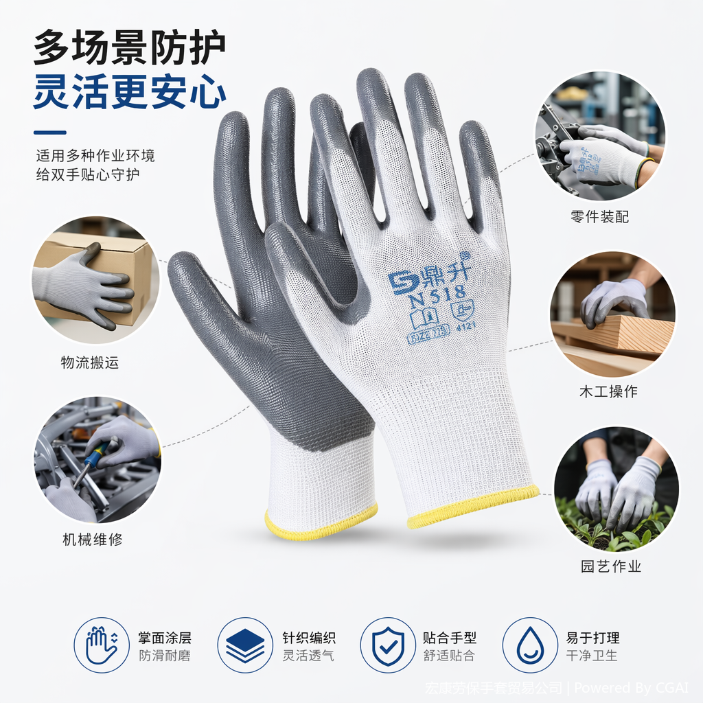Guantes antideslizantes resistentes y duraderos guantes de trabajo de protección laboral guantes protectores transpirables grises gruesos guantes resistentes al aceite a prueba de aceite y polvo