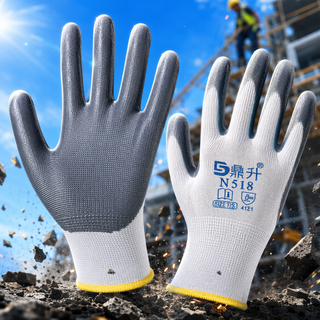 Guantes antideslizantes resistentes y duraderos guantes de trabajo de protección laboral guantes protectores transpirables grises gruesos guantes resistentes al aceite a prueba de aceite y polvo - 3