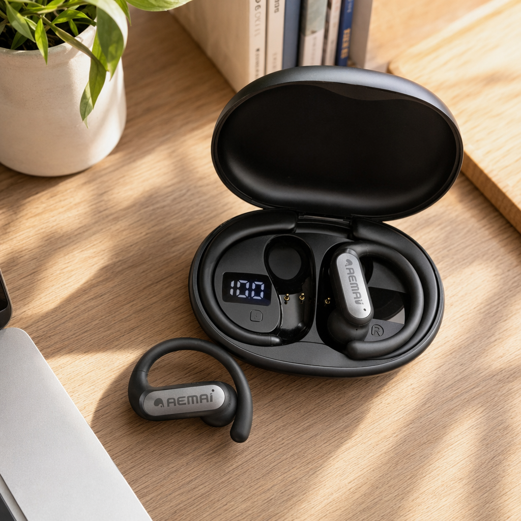 Fashionable blue and white earphone storage box, portable earphone packaging box, storage bag, earphone protection box, organizing box details Picture