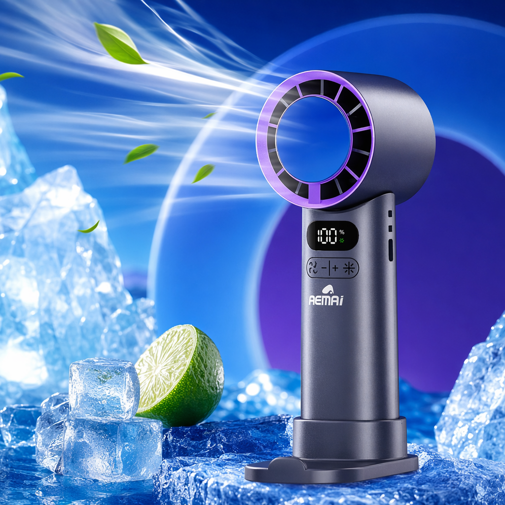 The multi-color packaging folding cooling fan is a portable and silent summer cooling outdoor household air supply wonder Specification image