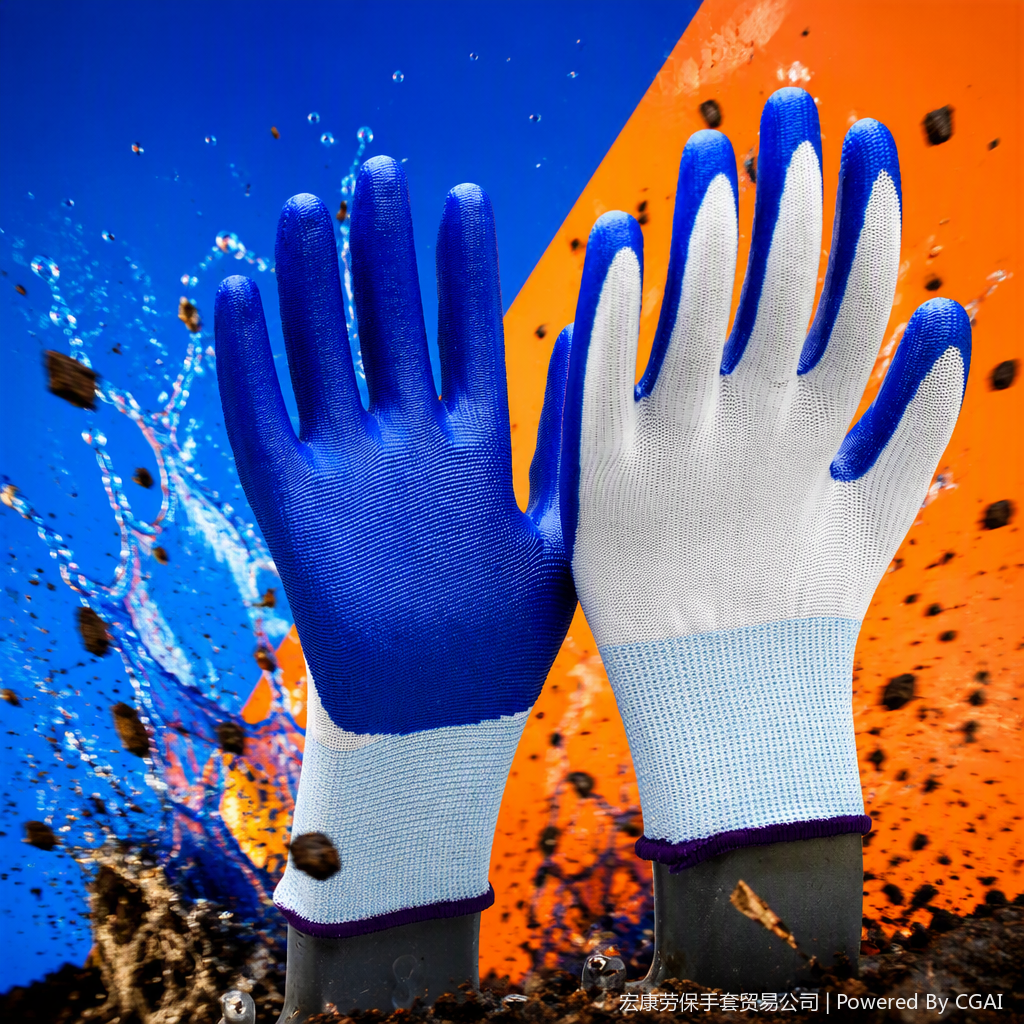 Guantes azules impermeables duraderos guantes de limpieza de cocina guantes de protección resistente al aceite resistente a la corrosión guantes de protección laboral unisex - 3