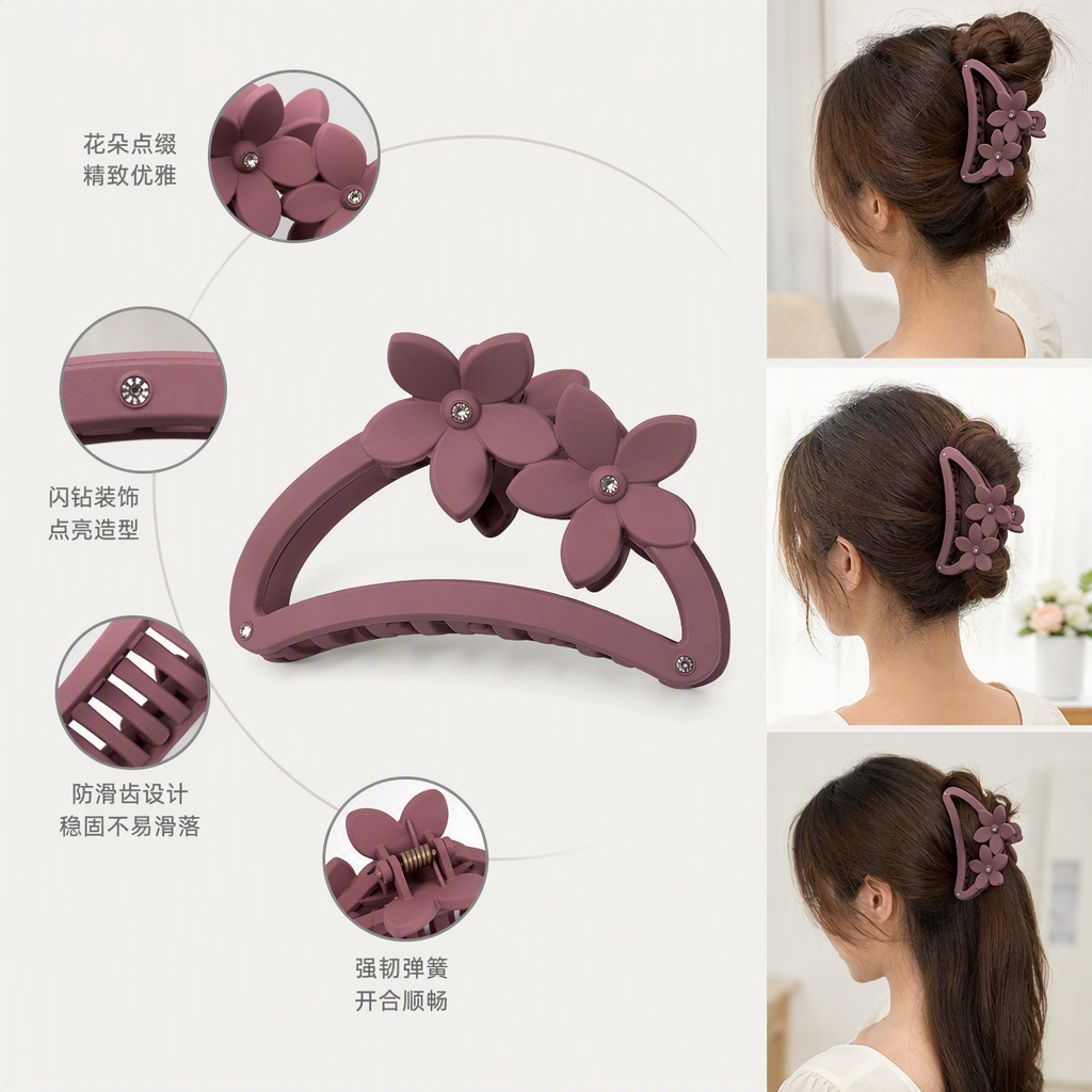 Colorful flower-shaped hair clips, cute hair accessories, sweet hair accessories, dressing hair clips, hair accessories, girls' hair clips