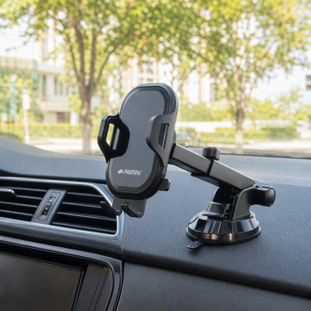 The black multi-functional car stand, car phone support frame and navigation stand are simple and durable details Picture