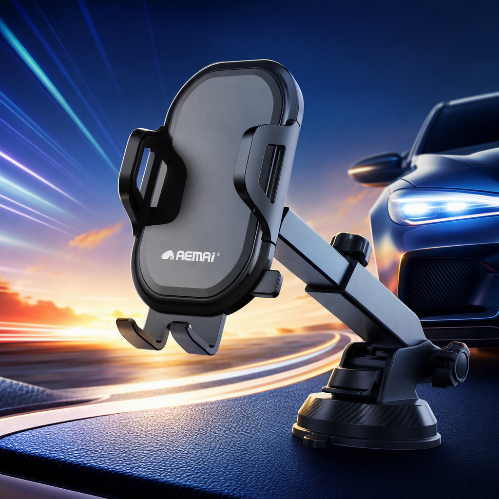 The black multi-functional car stand, car phone support frame and navigation stand are simple and durable Specification image