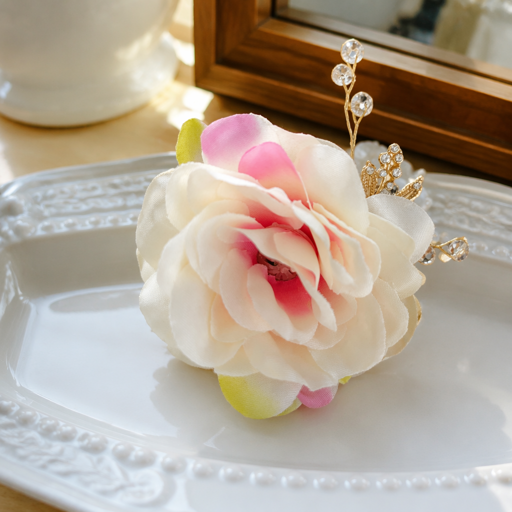 Pink gradient silk flower handcrafted artificial flower decorative item, home flower arrangement gift details Picture