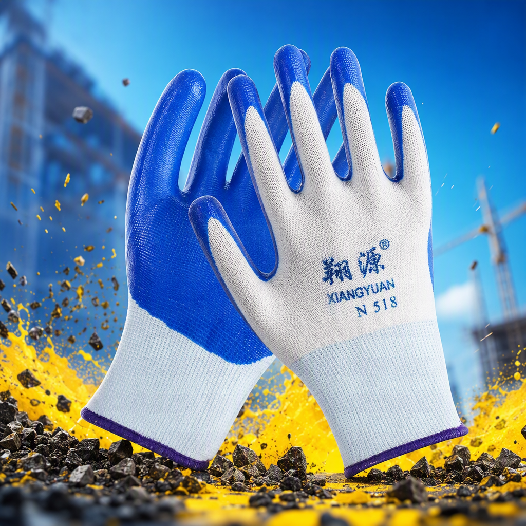 Guantes de protección azul y blanco transpirables y duraderos para limpieza industrial equipos de protección de seguridad para el trabajo en el hogar - 3