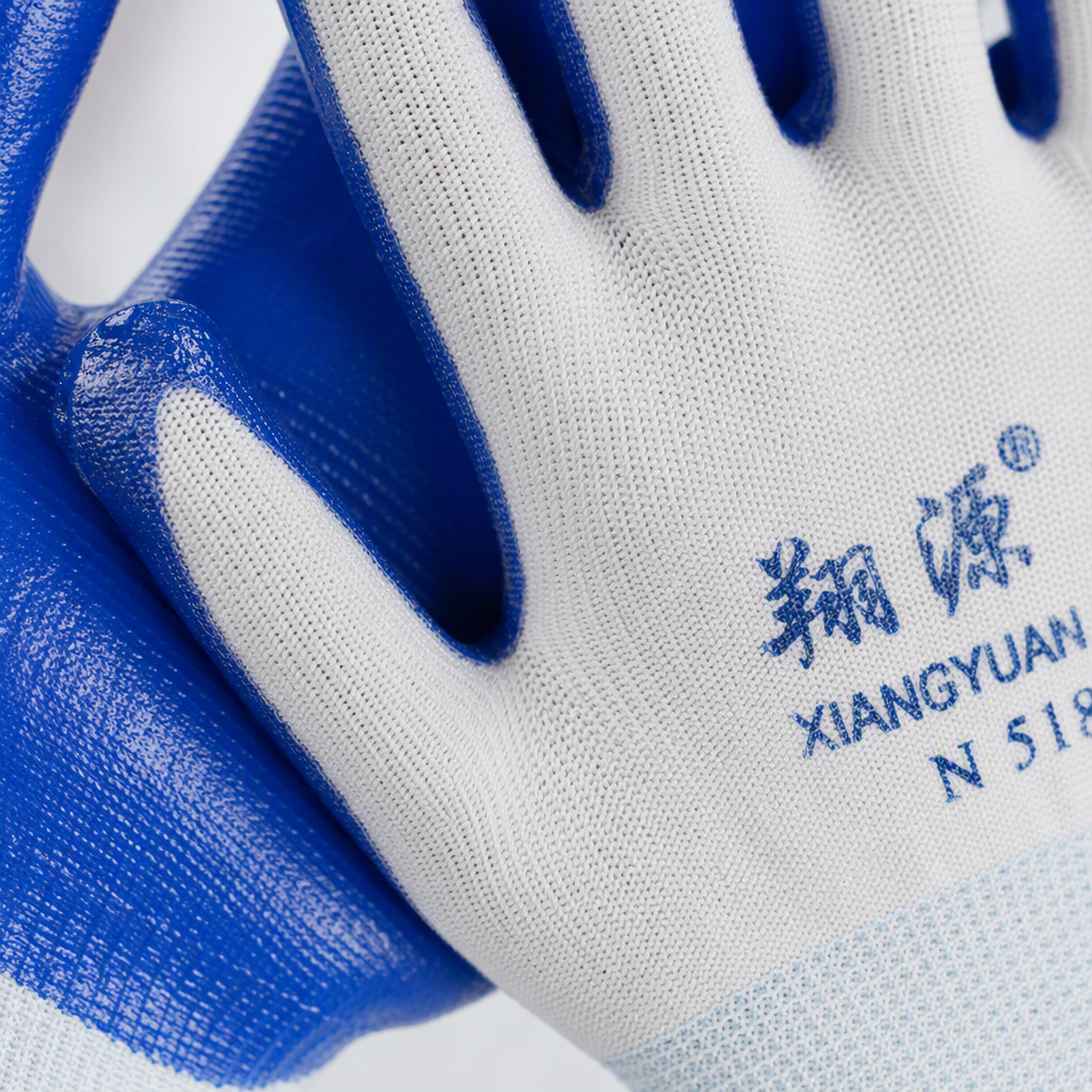 Guantes de protección azul y blanco transpirables y duraderos para limpieza industrial equipos de protección de seguridad para el trabajo en el hogar - 4