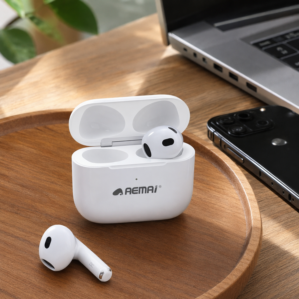 High-quality white earphone storage box, portable earphone packaging box, simple and fashionable earphone protective case, storage bag details Picture