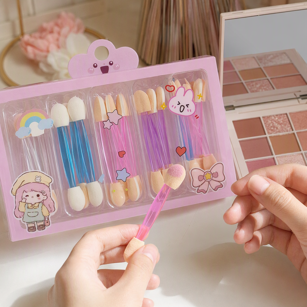 Pink packaging box of cotton swabs, soft, delicate, portable beauty products and skin care tools details Picture