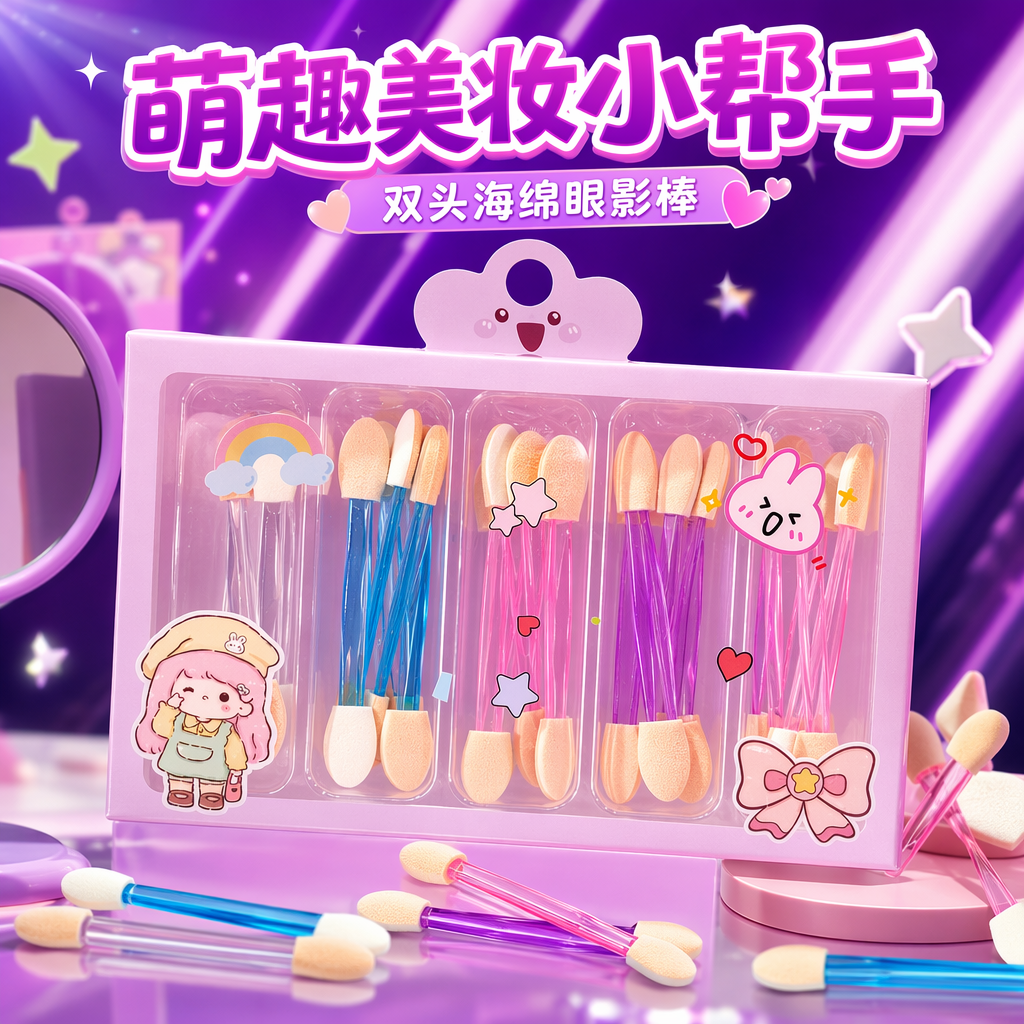 Pink packaging box of cotton swabs, soft, delicate, portable beauty products and skin care tools Specification image