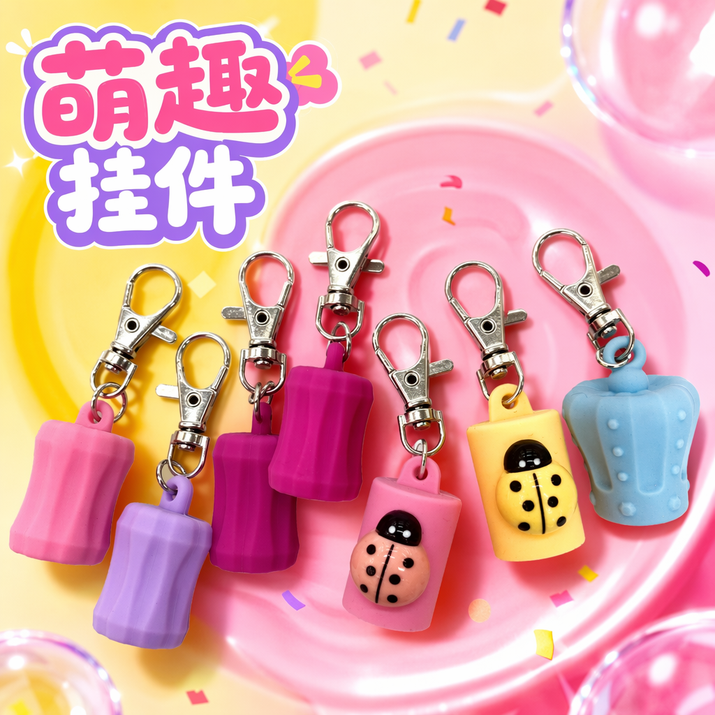 Colorful silicone key pendants, creative cartoon key chains, personalized key rings, couple key accessories and gifts Specification image