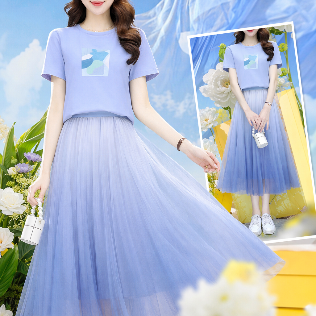 New Chinese-style floral women's dress for square dancing