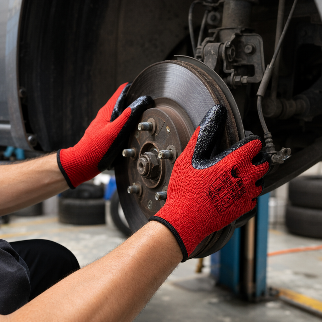 Guantes resistentes a la abrasión de corte multifunción rojo y negro con colores combinados protección laboral guantes de trabajo suministros de protección duraderos - 2
