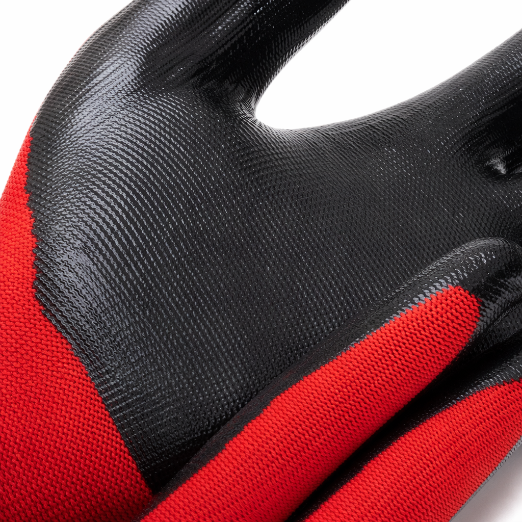 Guantes resistentes a la abrasión de corte multifunción rojo y negro con colores combinados protección laboral guantes de trabajo suministros de protección duraderos - 4