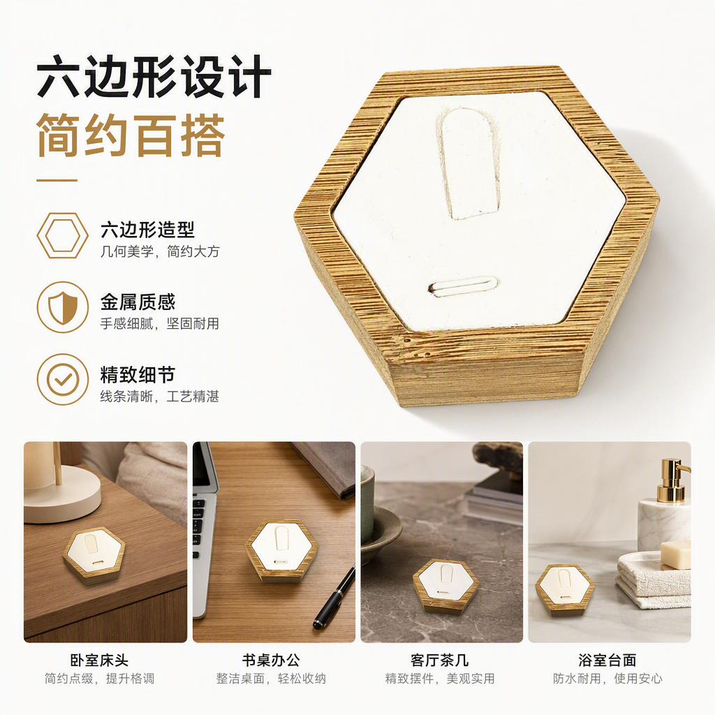 创意六边形底座配白色陶瓷装饰品简约现代家居摆件工艺品