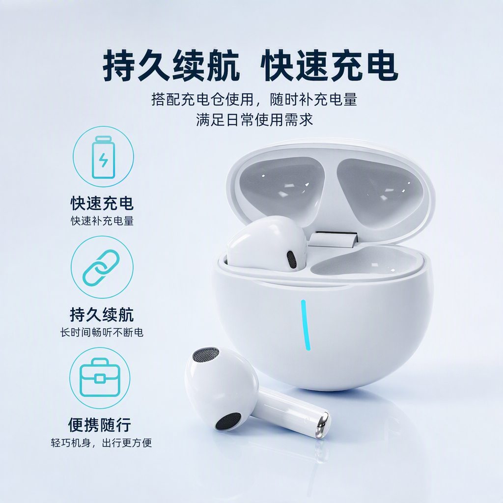 High-quality white earphone storage box, portable earphone packaging box, simple and fashionable earphone protective case, storage bag