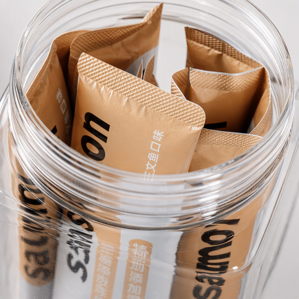 Yahe SALMON Salmon Pet Snacks 16g21 pieces, grain-free formula, high-temperature steamed, moisturizing and beautifying, in transparent glass bottle Application Scenario