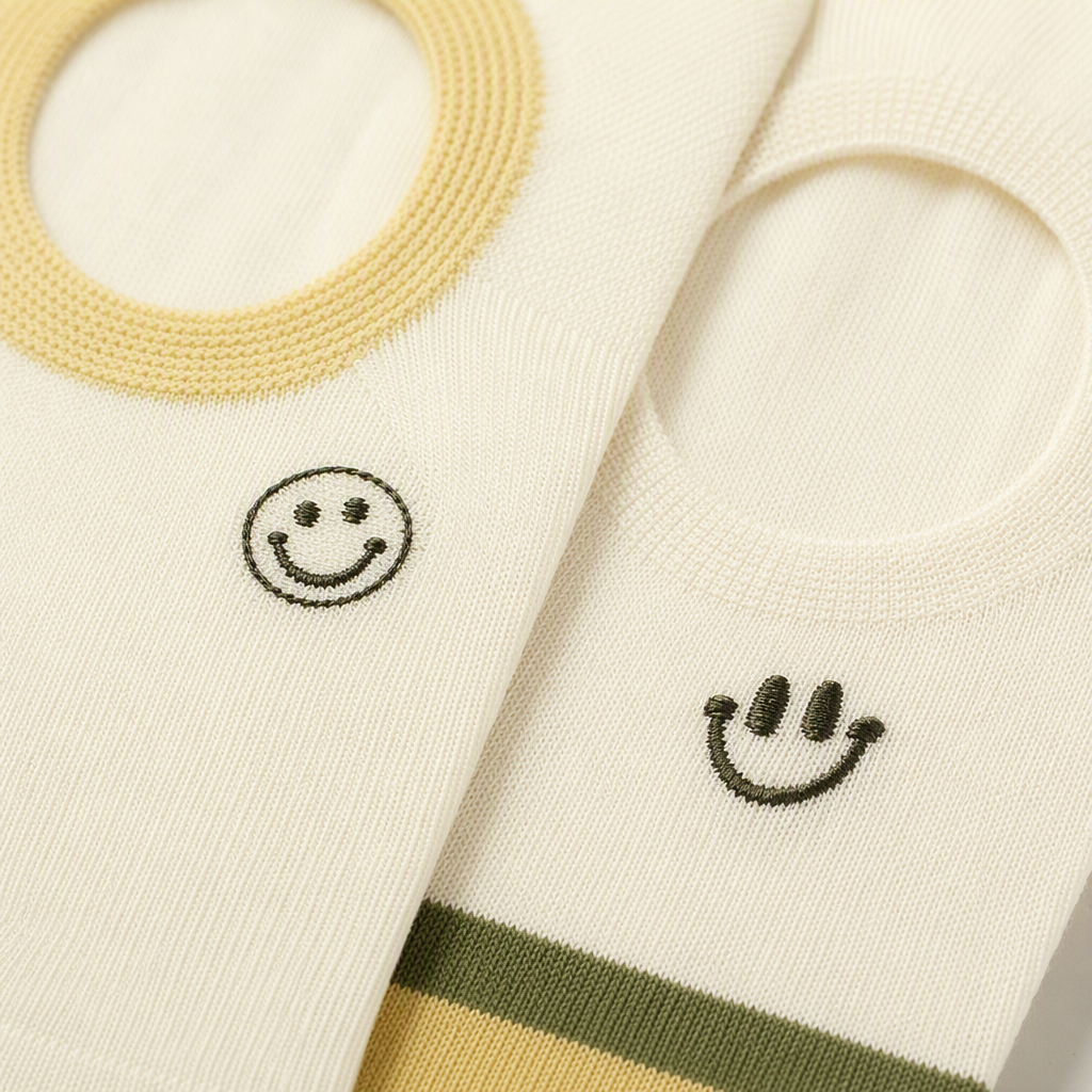Off-white striped boat socks, pure cotton, sweat-absorbing and anti-slip, unisplus-style Application Scenario